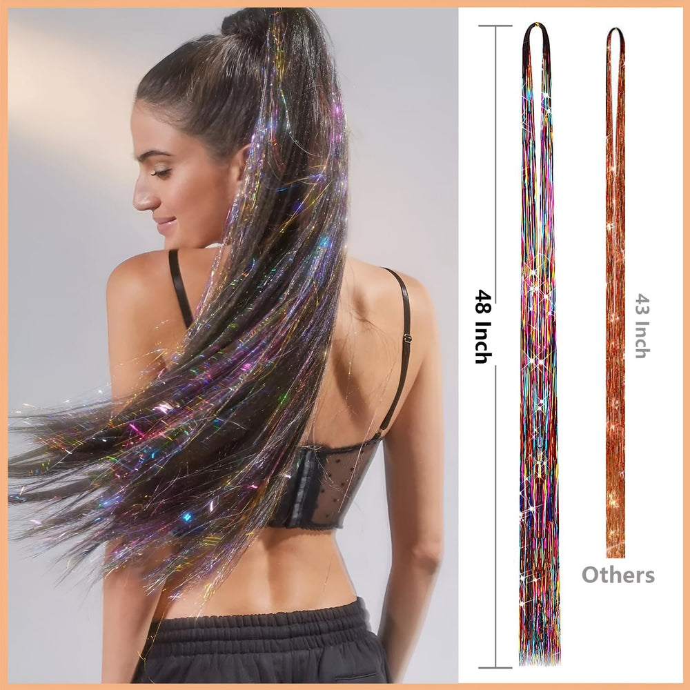 Prehot hair tinsel extensions style ideas: transform looks for parties and cosplay.