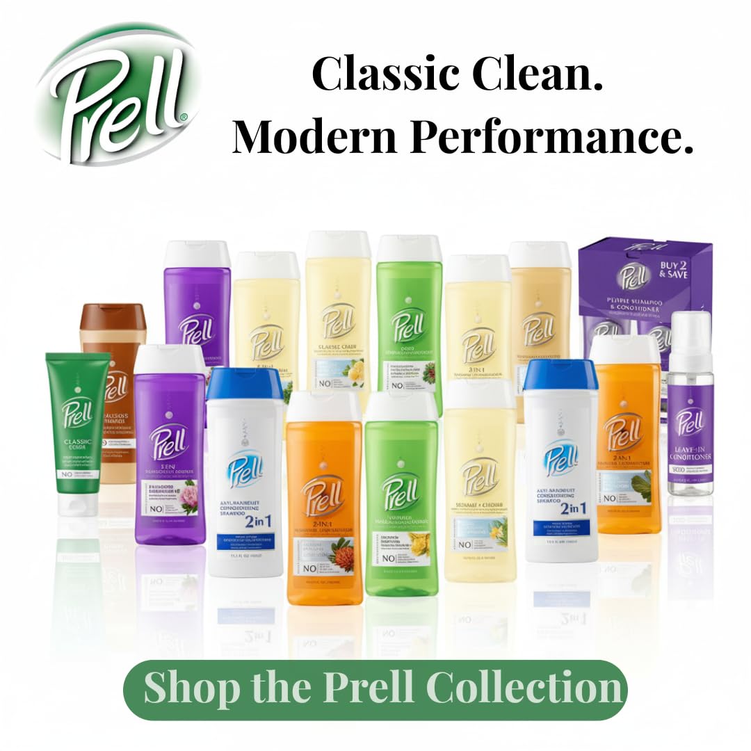 Prell Original Green Shampoo-after-use-hair shows bright, refreshed look.