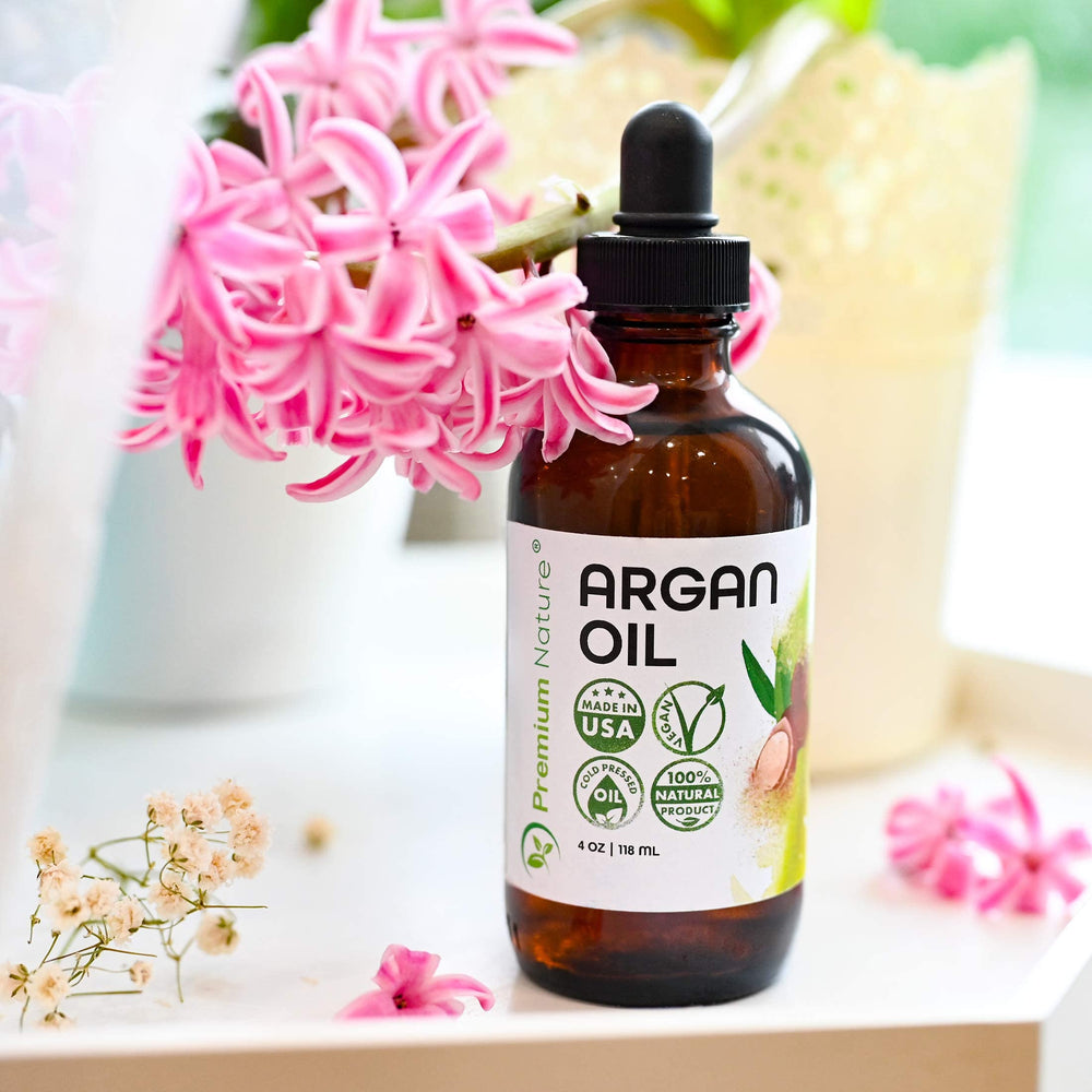 Premium Nature Aceite de Argán, textura ligera y rápida absorción.