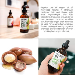Premium Nature Argan Oil bottle and dropper closeup showing fast absorption