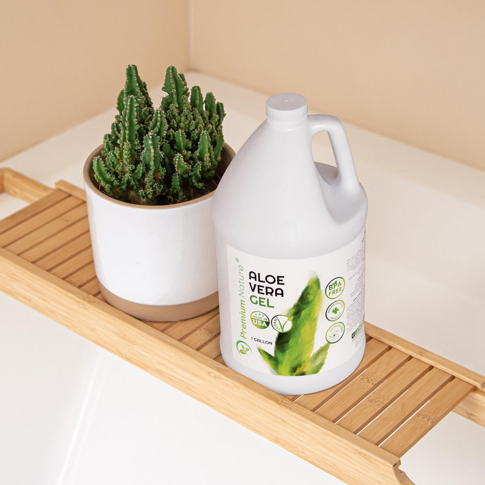 Premium Nature Pure Aloe Vera Gel bulk size gallon for easy household refills.