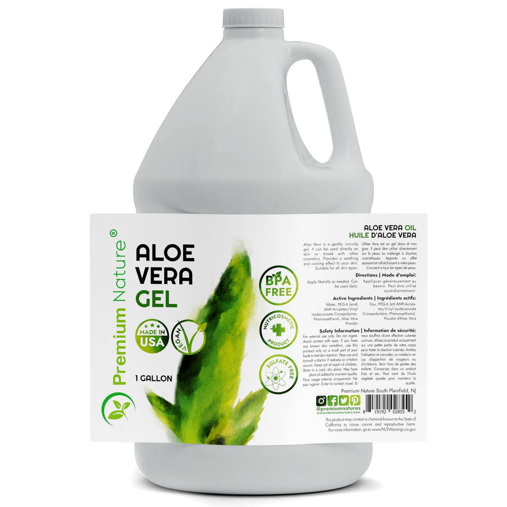 Premium Nature Pure Aloe Vera Gel hair care application adds lightweight conditioning and shine.
