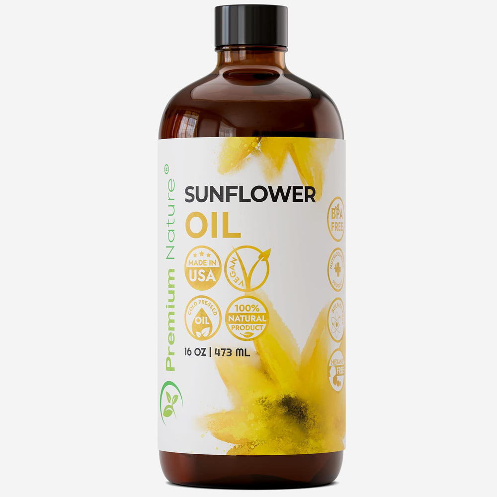 Premium Nature sunflower oil bottle 16oz for skin and hair nourishment