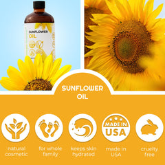 Premium Nature sunflower oil on skin for hydration and daily conditioning