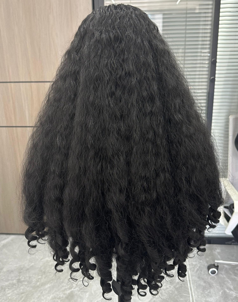 Prempo Afro wig 24inch length reveals dramatic reach and versatile styling options