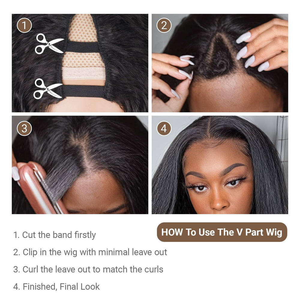 Prempo Afro wig five combs and secure grip ensure reliable wear