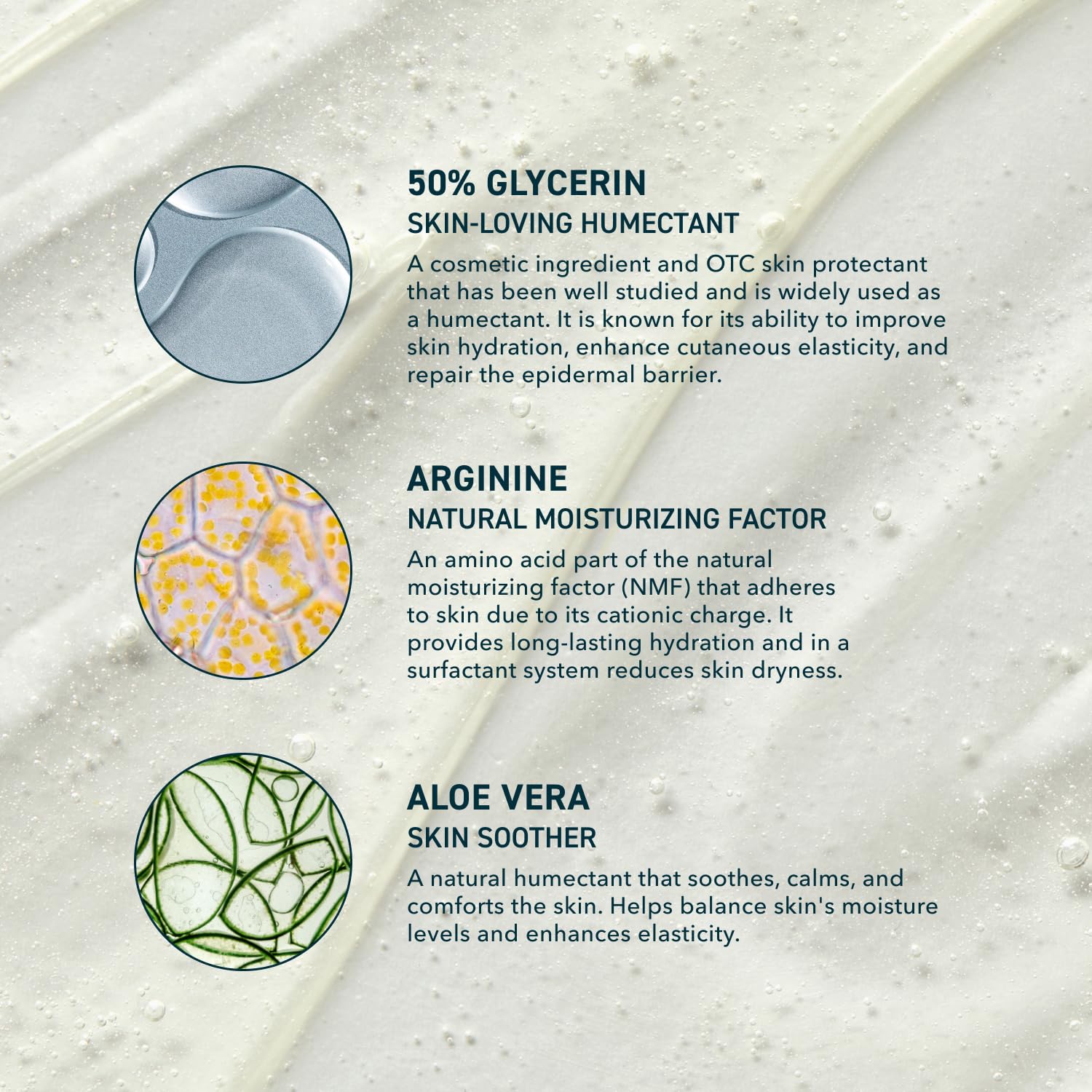 Prequel Gleanser ingredients—high glycerin content for lasting skin softness.