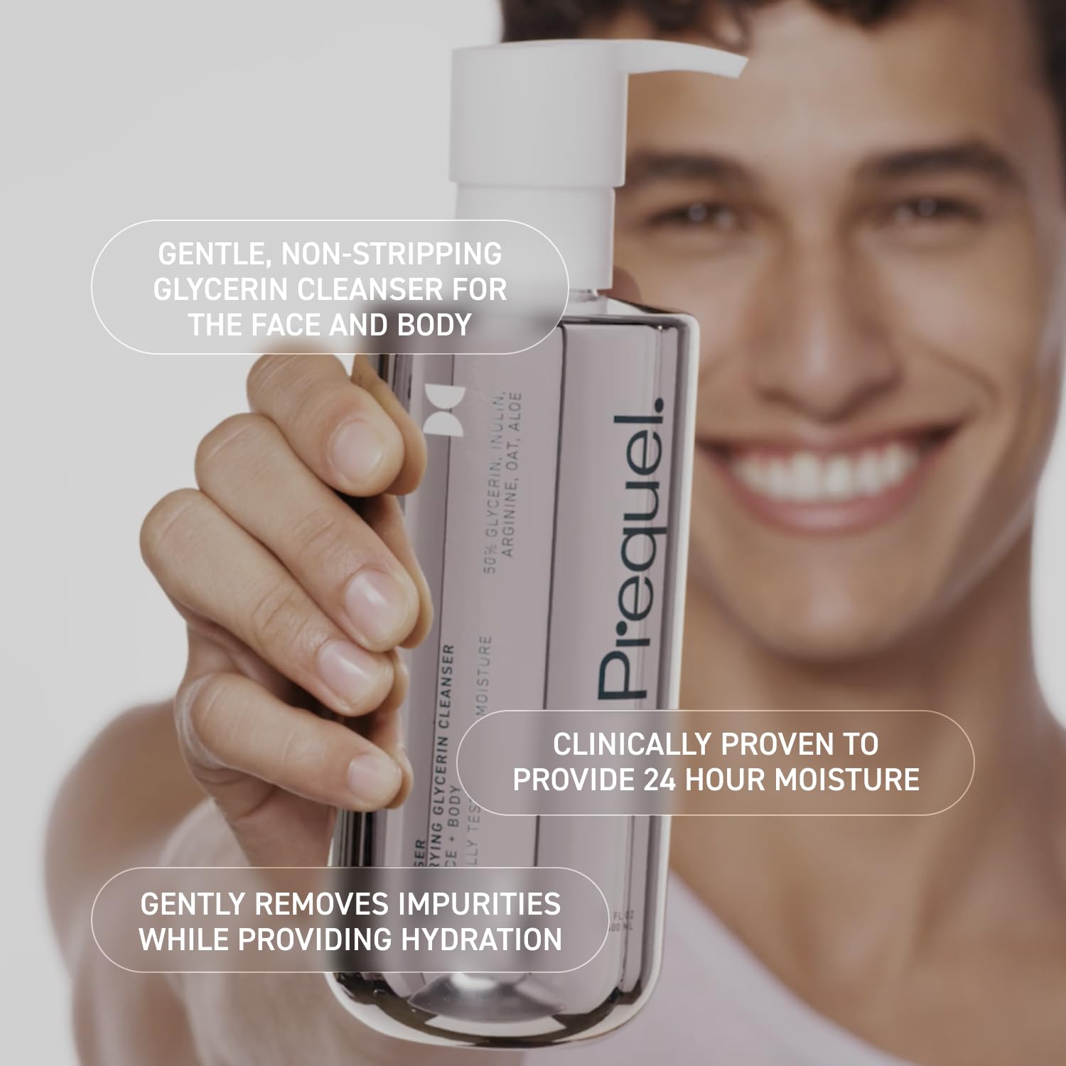 Prequel Gleanser two-pack—convenient, fragrance-free cleanse for daily use.