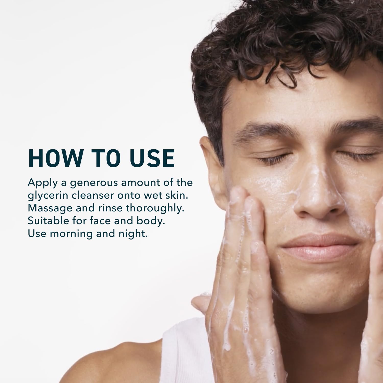 Prequel Gleanser pump dispenser—easy, mess-free daily cleansing.