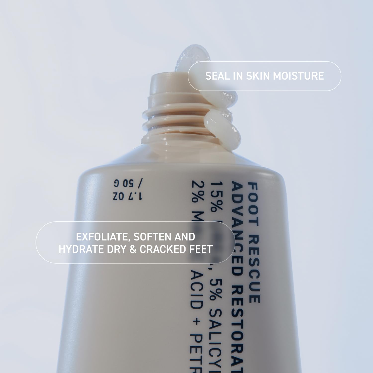 Prequel Skin Foot Rescue fragrance-free formula is gentle for sensitive feet.