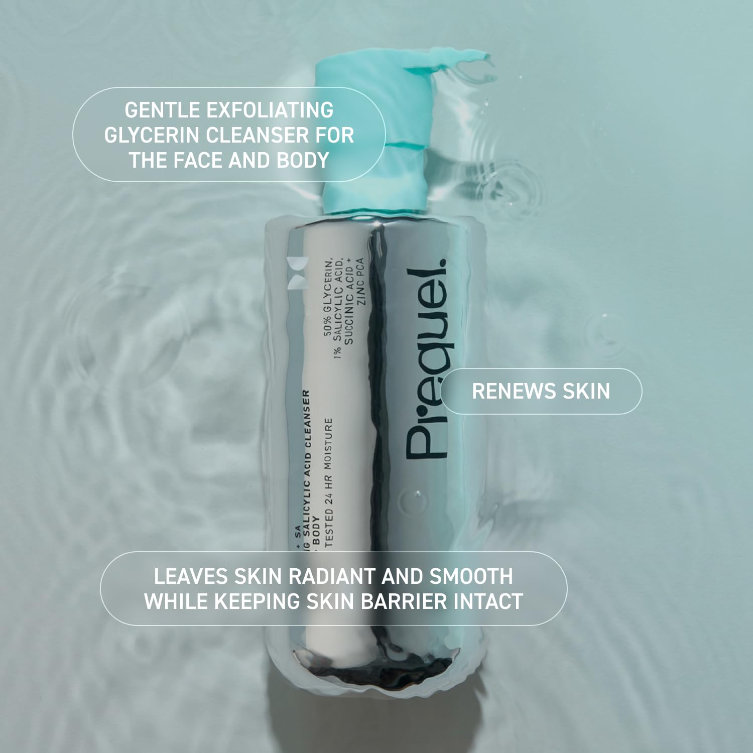 Combination skin use-case with balanced hydration from Prequel Skin Gleanser SA
