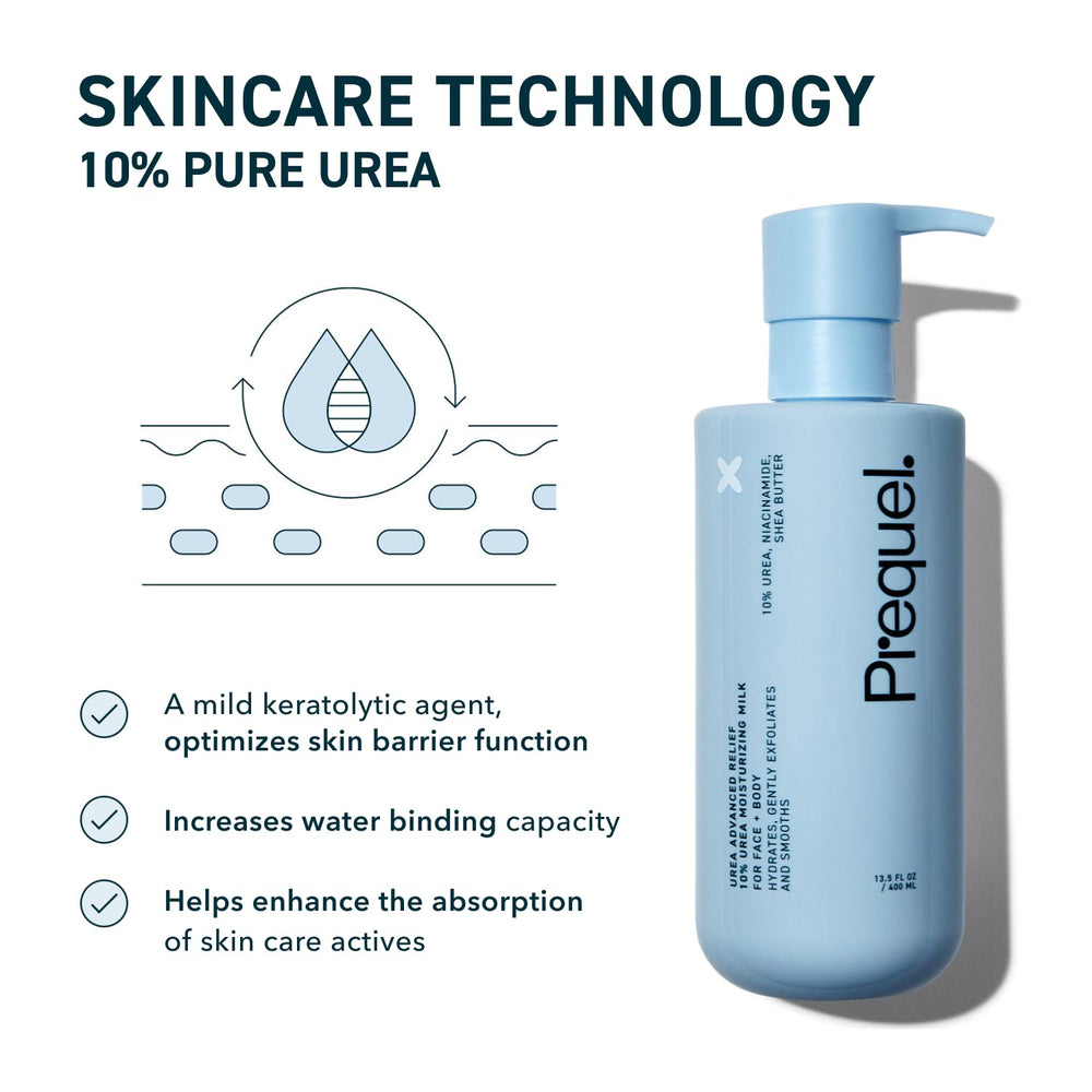 Prequel Skin application on hands demonstrates multi-area moisturization for face and body.
