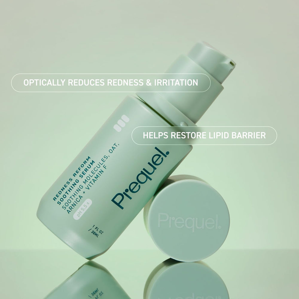 Prequel Skin Redness Reform oat-ingredients detail highlights soothing moisture and barrier support