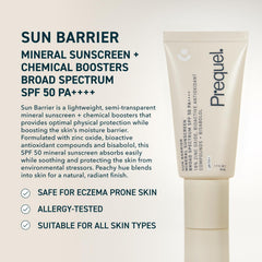 Prequel Skin Sun Barrier semi-transparent texture close-up showing lightweight coverage