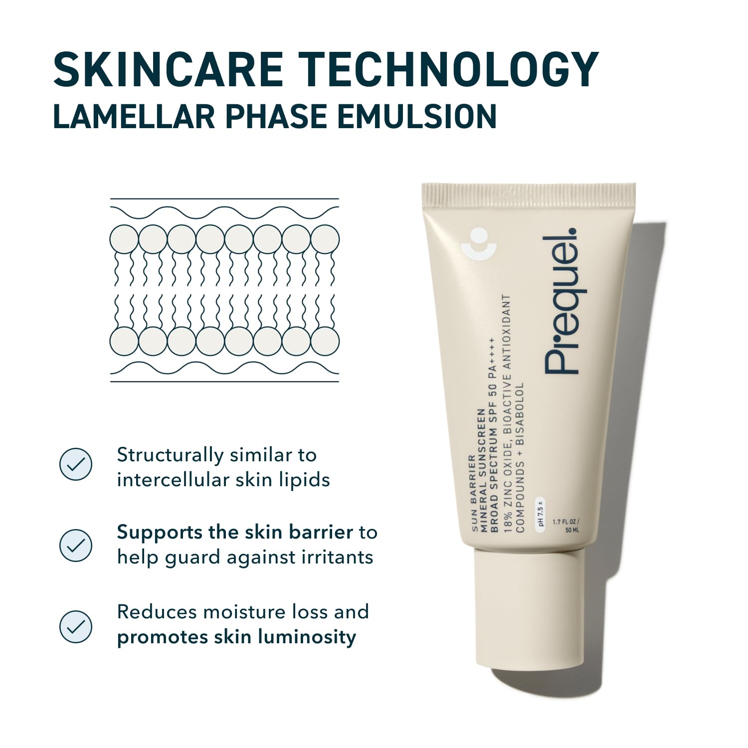 Prequel Skin Sun Barrier travel-size bottle ideal for handbags and planes