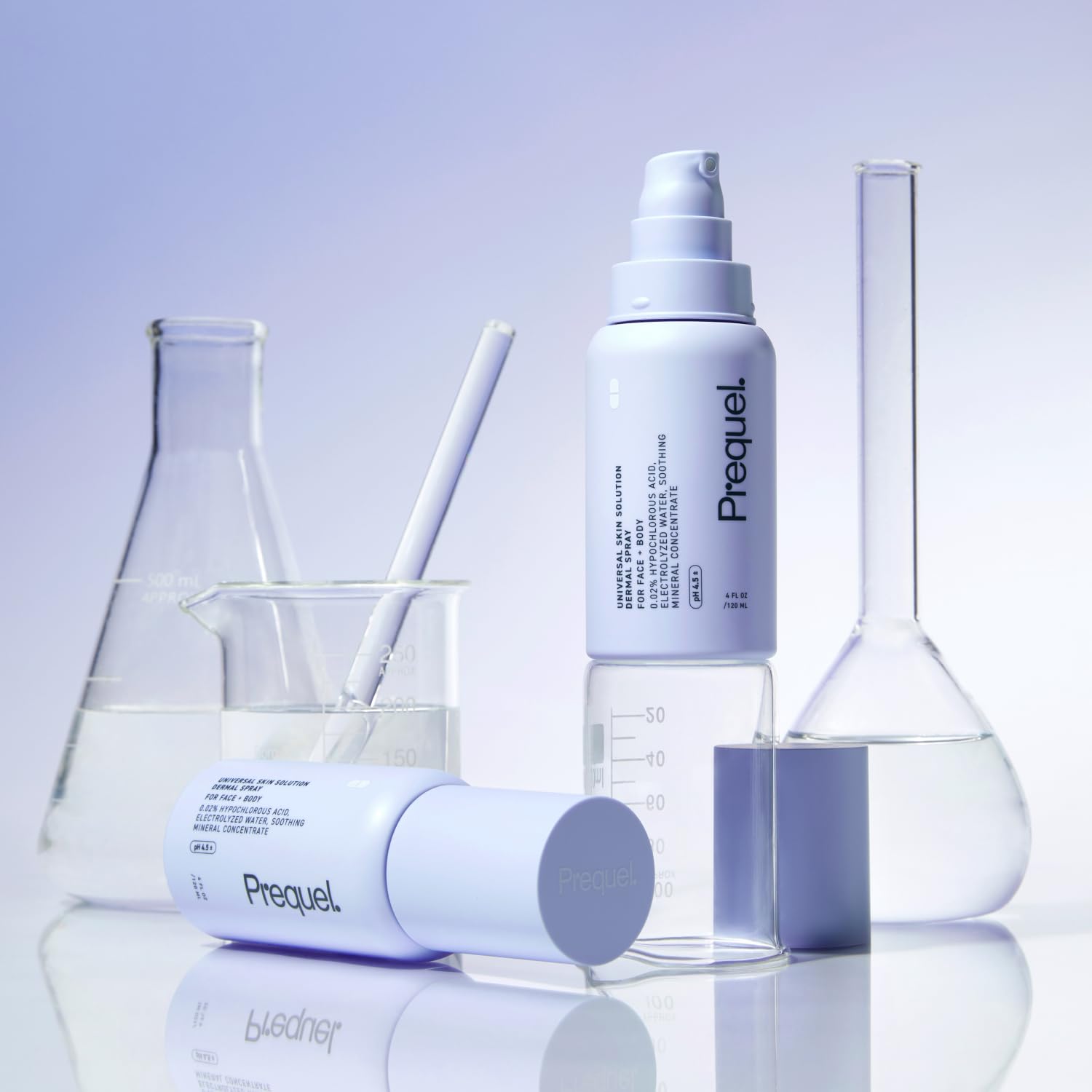 Prequel Skin Universal 4oz portable bottle fits gym bag for on-the-go refreshment.