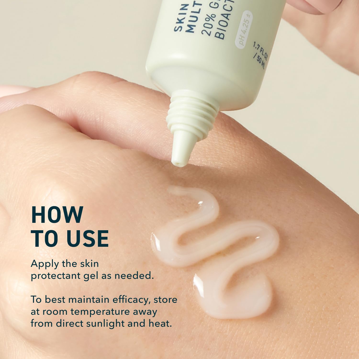 Fragrance-free label on Prequel Skin Utility Gel bottle.