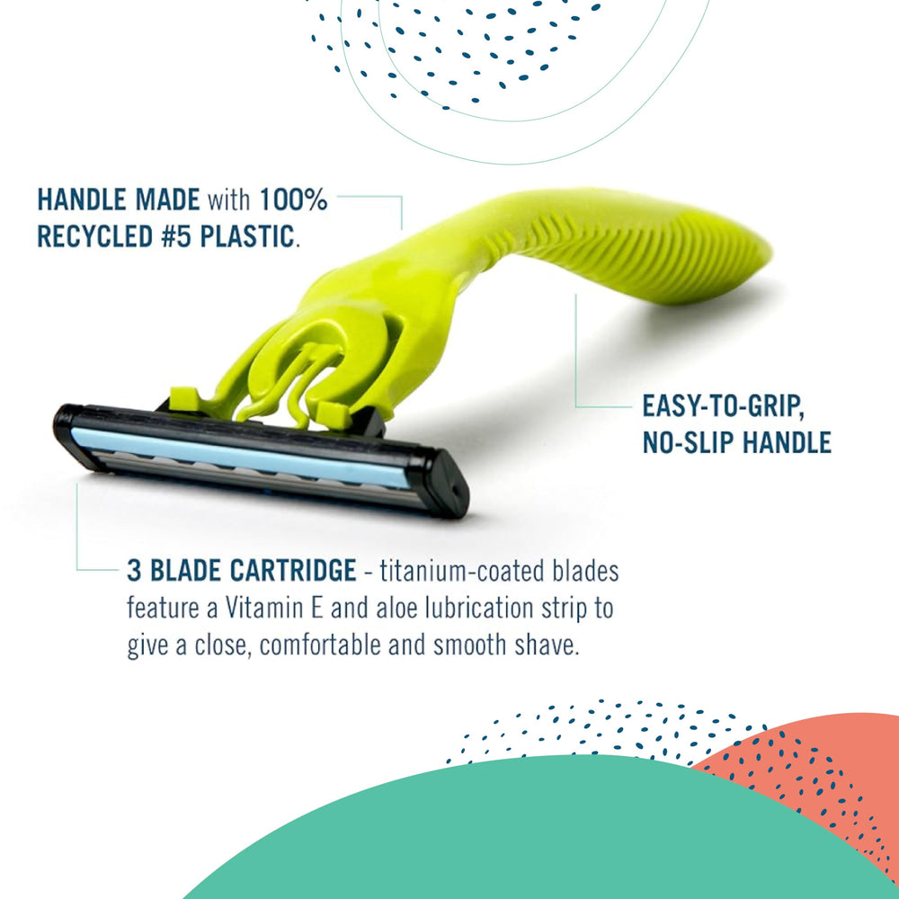 Cuchillas de titanio de Preserve Shave para un corte preciso y cómodo.