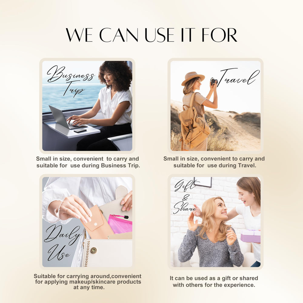 PrettyCare compact travel kit in purse-ready case for everyday cosmetics on trips.