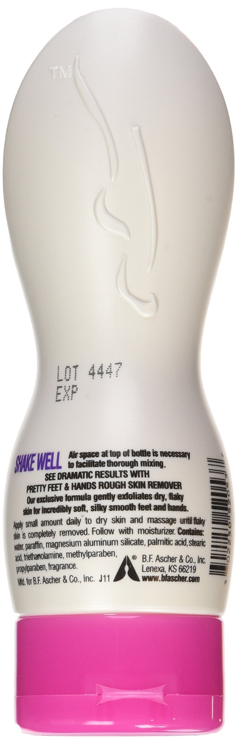 Pretty Feet & Hands Rough Skin Remover pack with two 3 oz bottles for home exfoliation