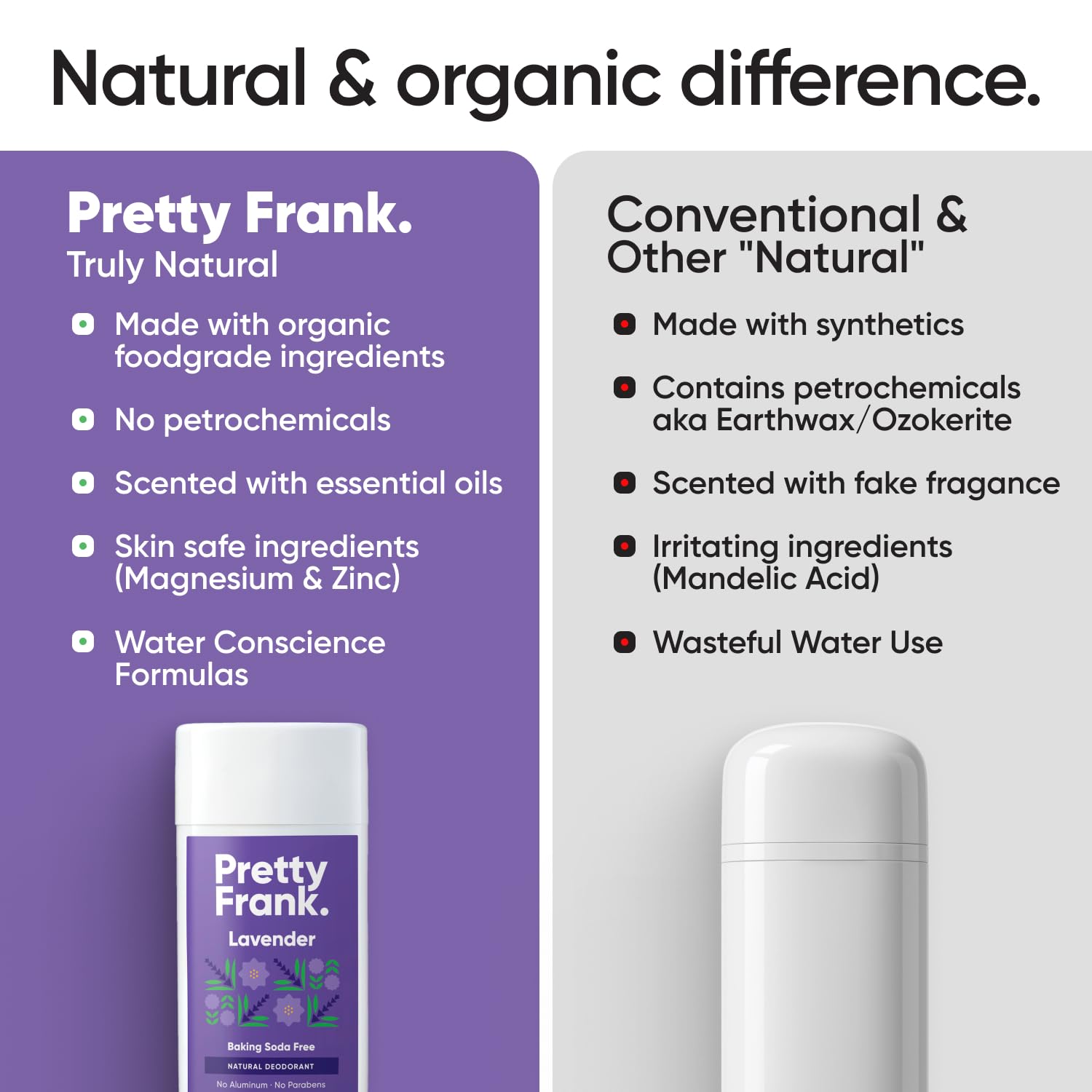 Pretty Frank odor-control with zinc and magnesium for natural freshness.