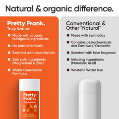 Pretty Frank organic coconut oil and shea butter formula soothes skin while protecting.
