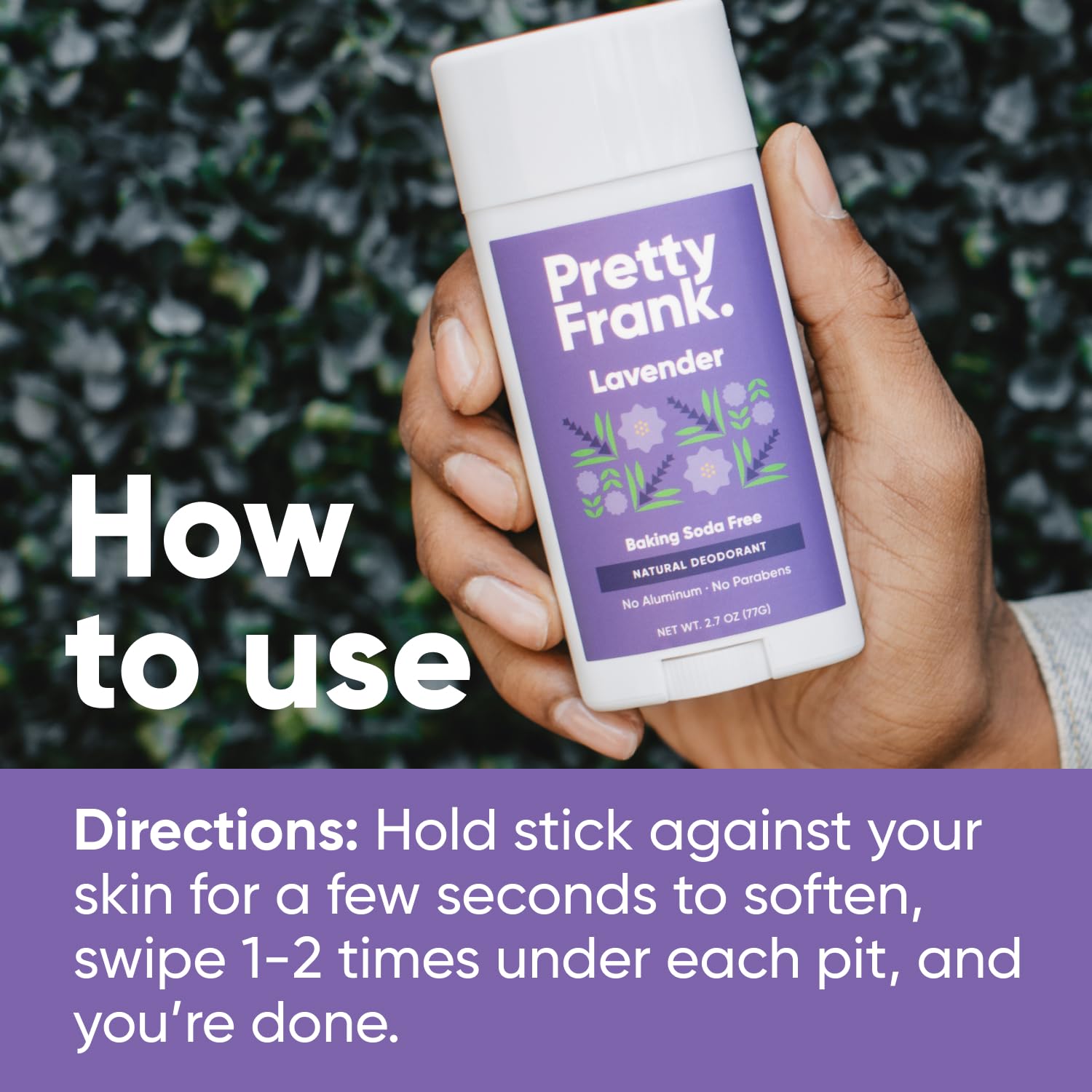 Pretty Frank packaging emphasizes recyclable materials and sustainability.