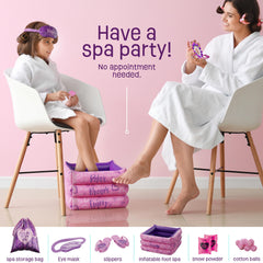 Pretty Me Spa Day Kit slippers provide cozy comfort during spa activities.