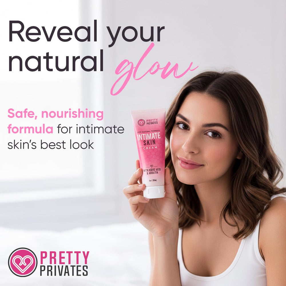Underarm application image from Pretty Privates demonstrating smooth, non-irritating brightening in sensitive areas.