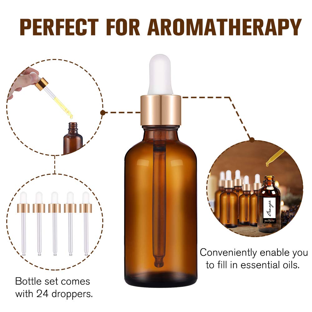 PrettyCare 24 droppers for easy essential oil or tincture transfer