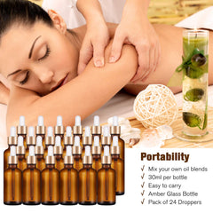 PrettyCare leakproof golden cap on amber dropper bottle prevents spills