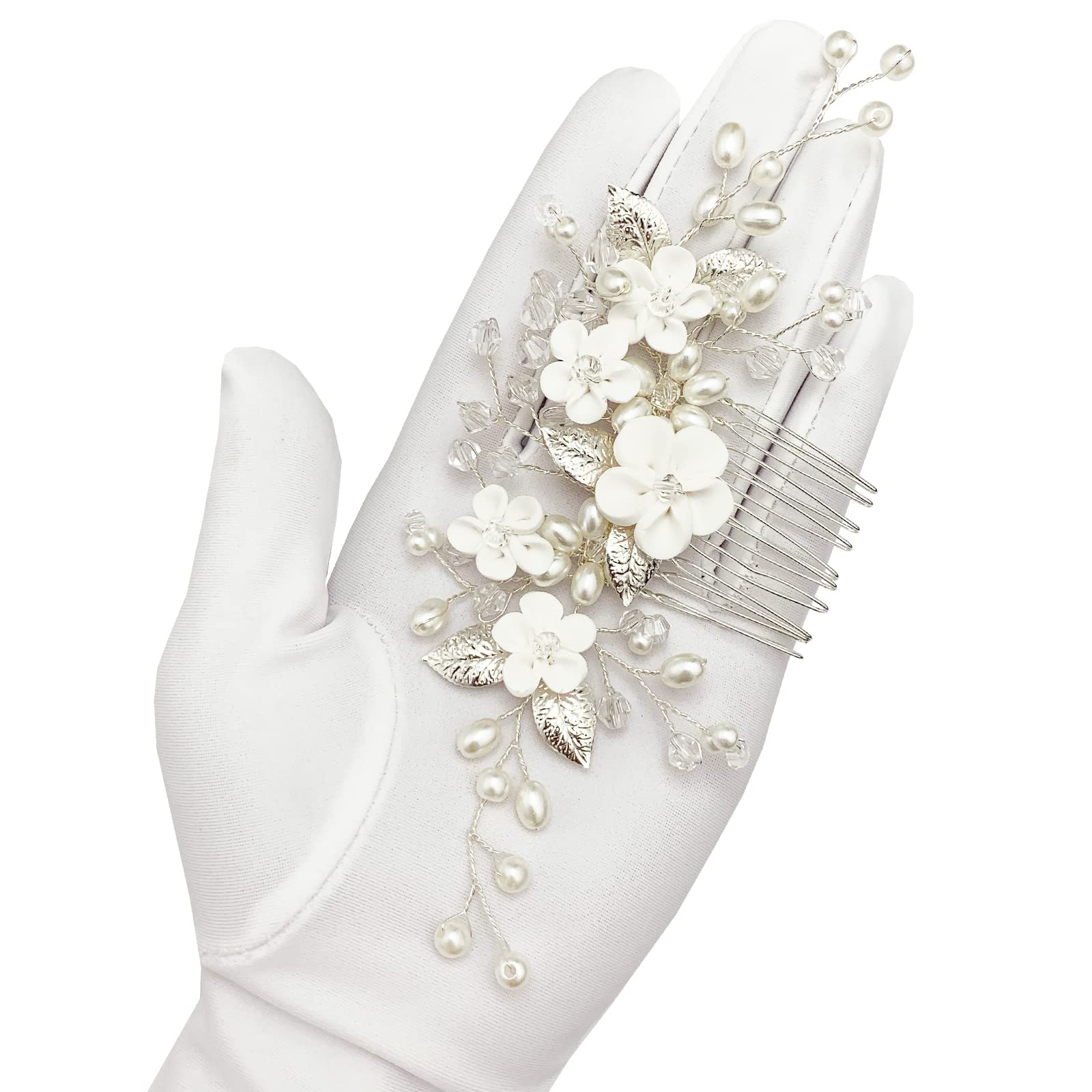 PrettyLife dainty hair jewelry ornament sparkling with crystals for photos and ceremonies
