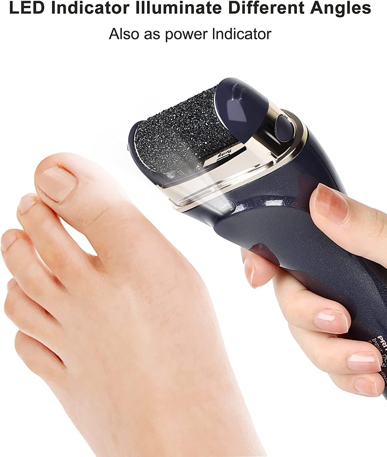 PRITECH two-speed 1900-2200 rpm power for efficient dead skin removal