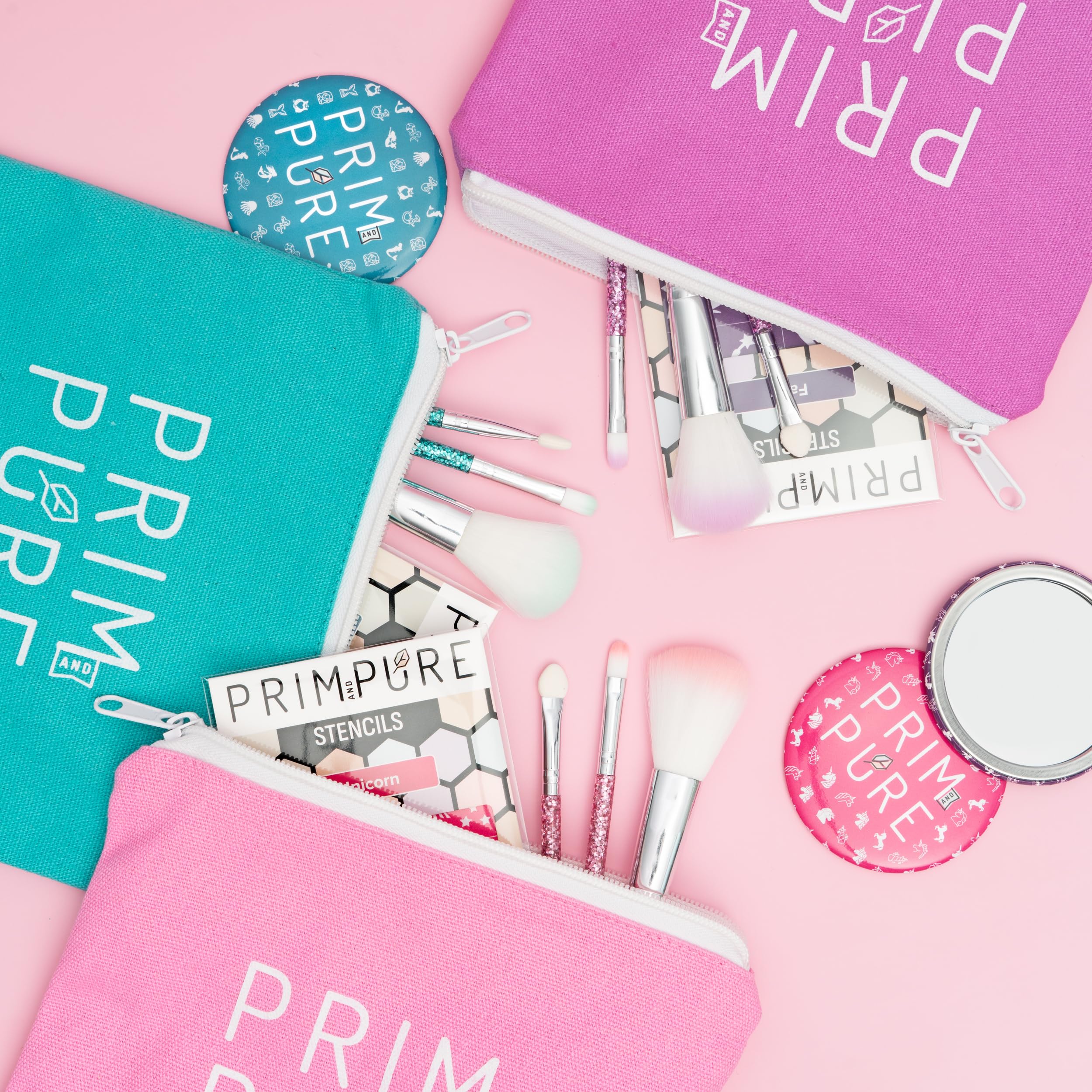 Prim and Pure makeup brush accessories for kid-friendly application tools