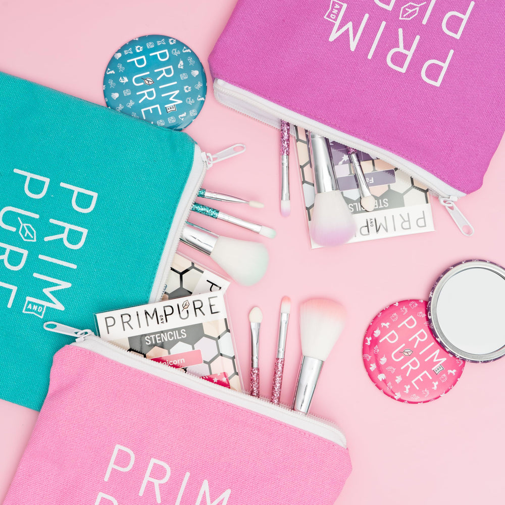 Prim and Pure makeup brush accessories for kid-friendly application tools