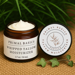 Whipped texture closeup highlighting light, fast-absorbing moisture from Primal Basics