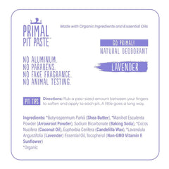 Primal Pit Paste organic coconut oil ingredient highlights gentle, moisture-rich skincare benefits.