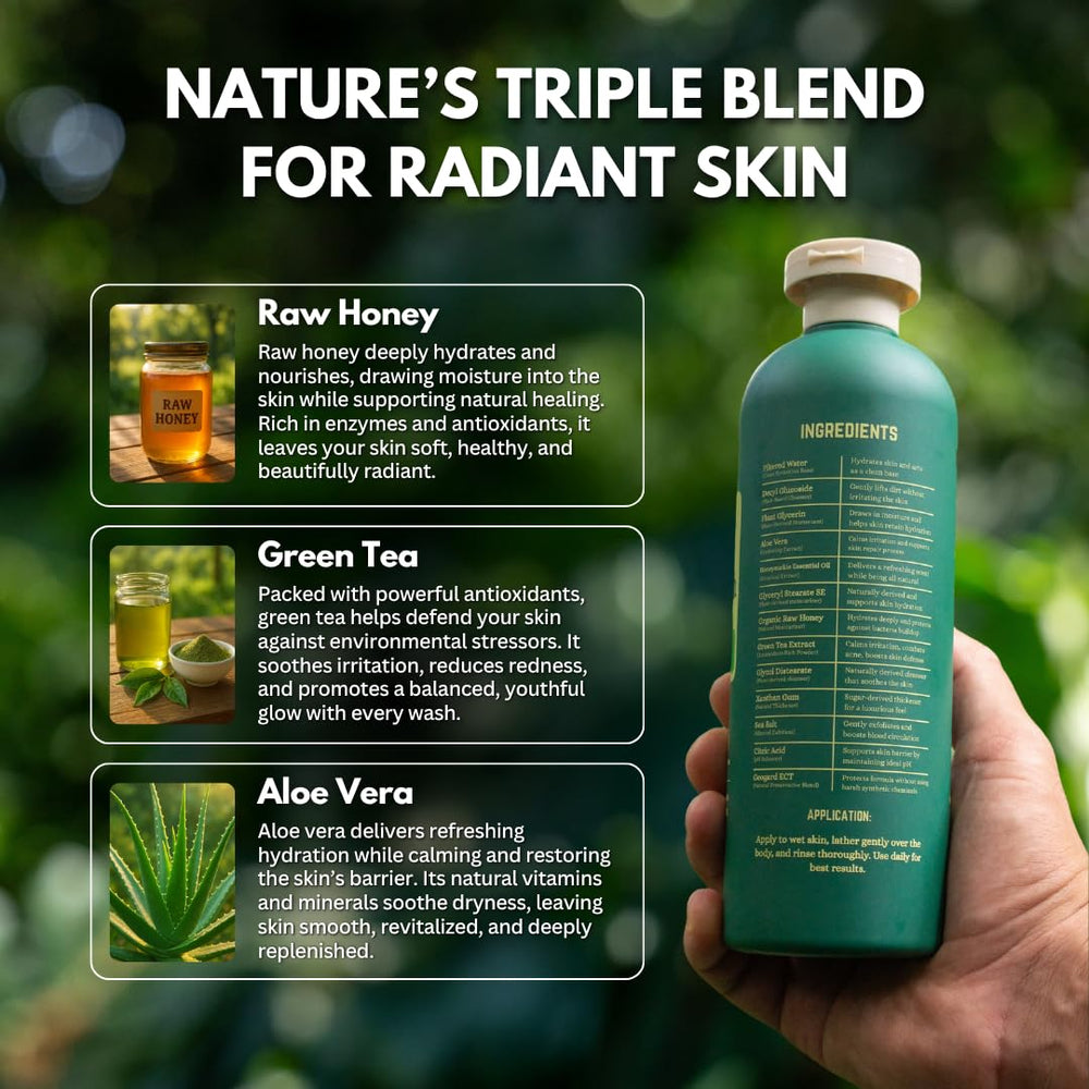 PRIMALS green tea extract closeup emphasizes antioxidant hydration and calm skin