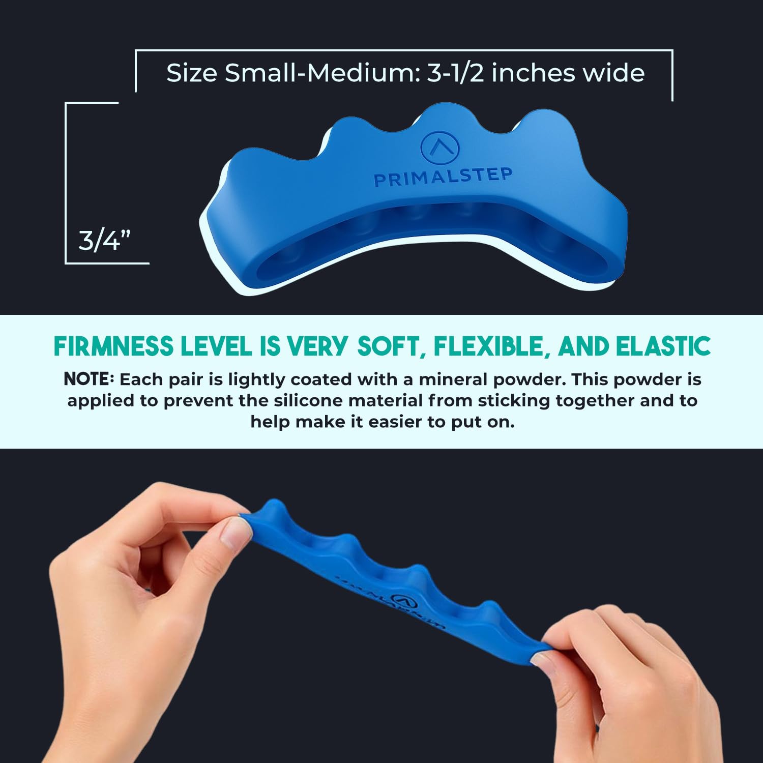 PRIMALSTEP close-up flexible silicone adapting to foot contours.
