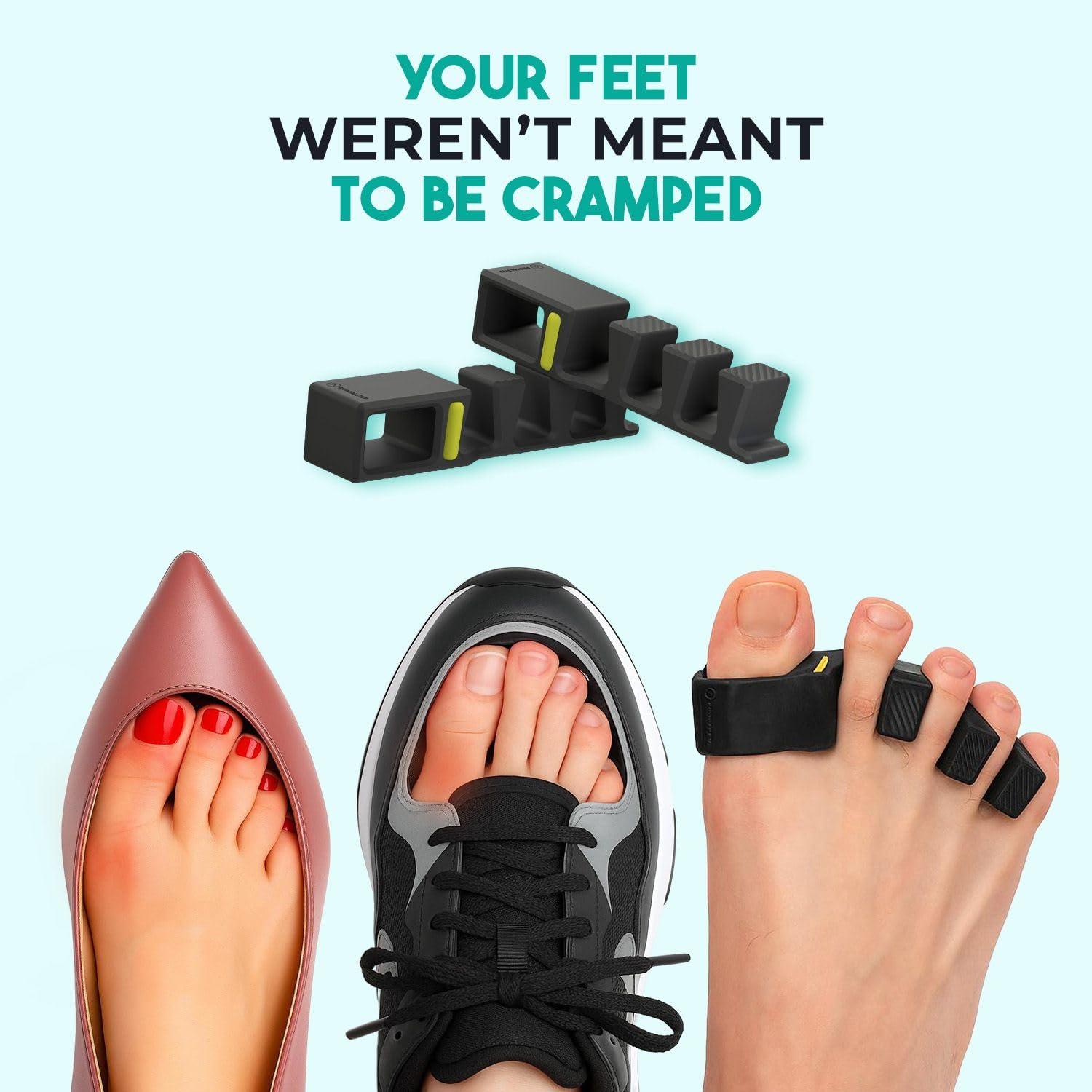 PRIMALSTEP APEX toe separators on foot illustrate comfort during activity.