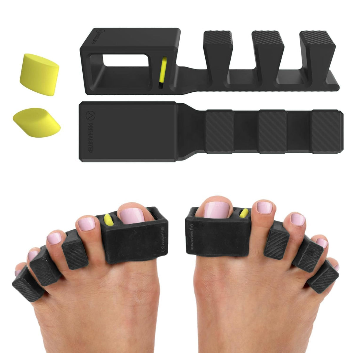 PRIMALSTEP APEX toe separators side view highlight comfortable fit for toe realignment.