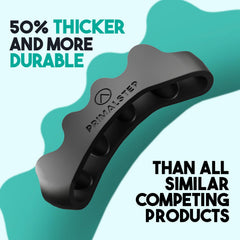 PRIMALSTEP toe separators gel texture detail demonstrates comfortable wear on the foot.