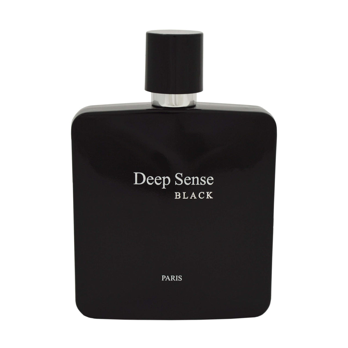 Prime Collection Deep Sense Black EDP bottle shows a long-lasting masculine fragrance.