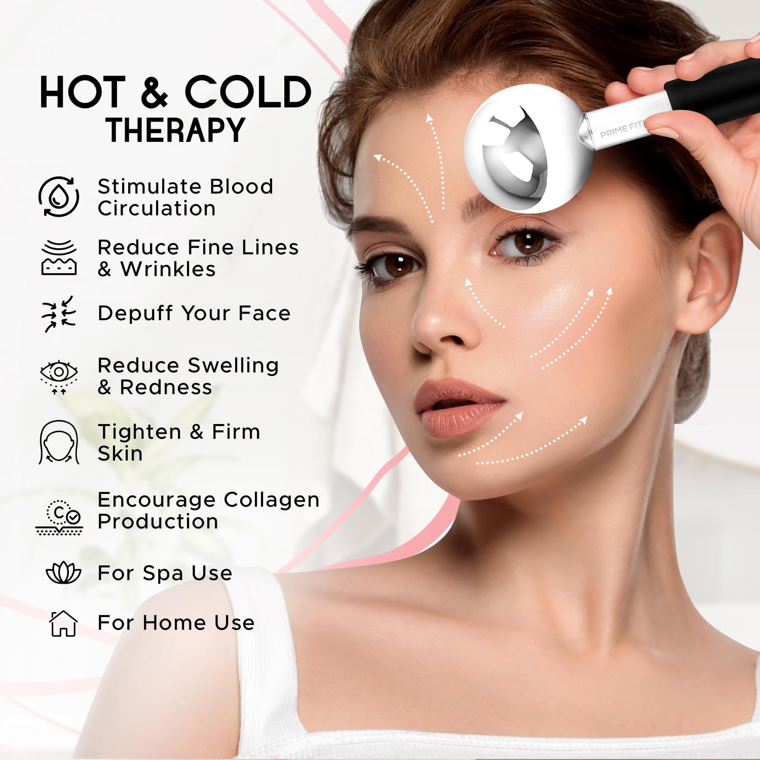 PRIME Fitness massager for face, neck and eyes targets tension and improves circulation.
