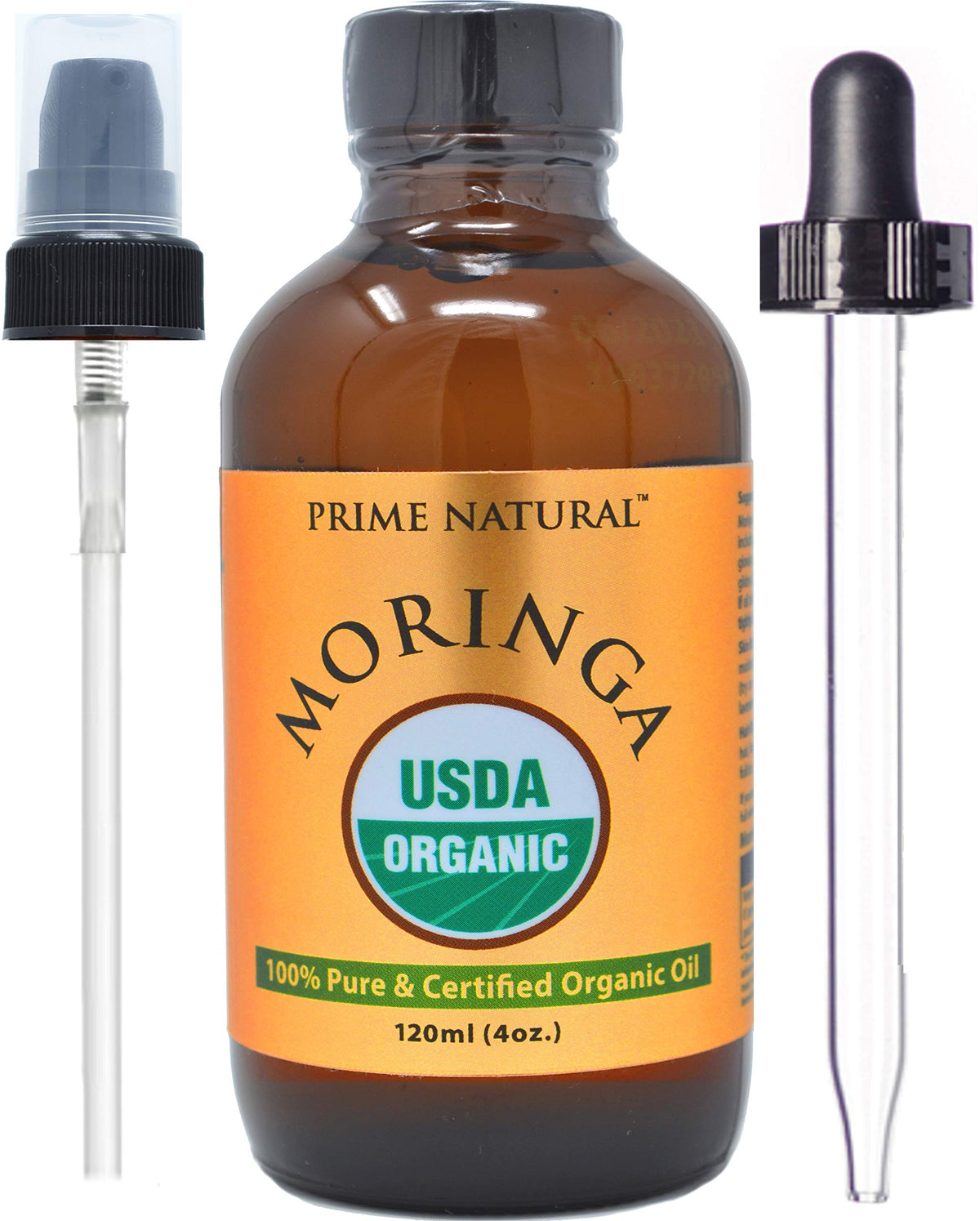Prime Natural Moringa Oil 4oz bottle for skin and hair hydration