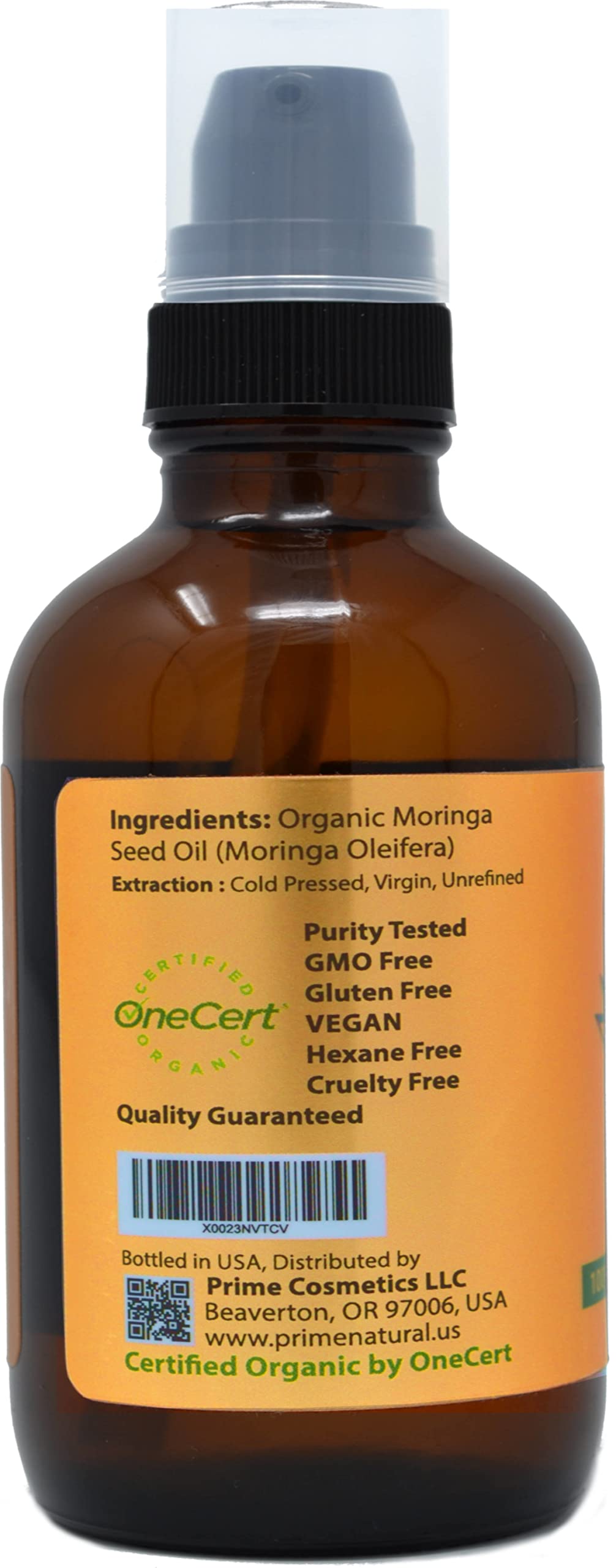 Prime Natural Moringa Oil pour bottle for easy application