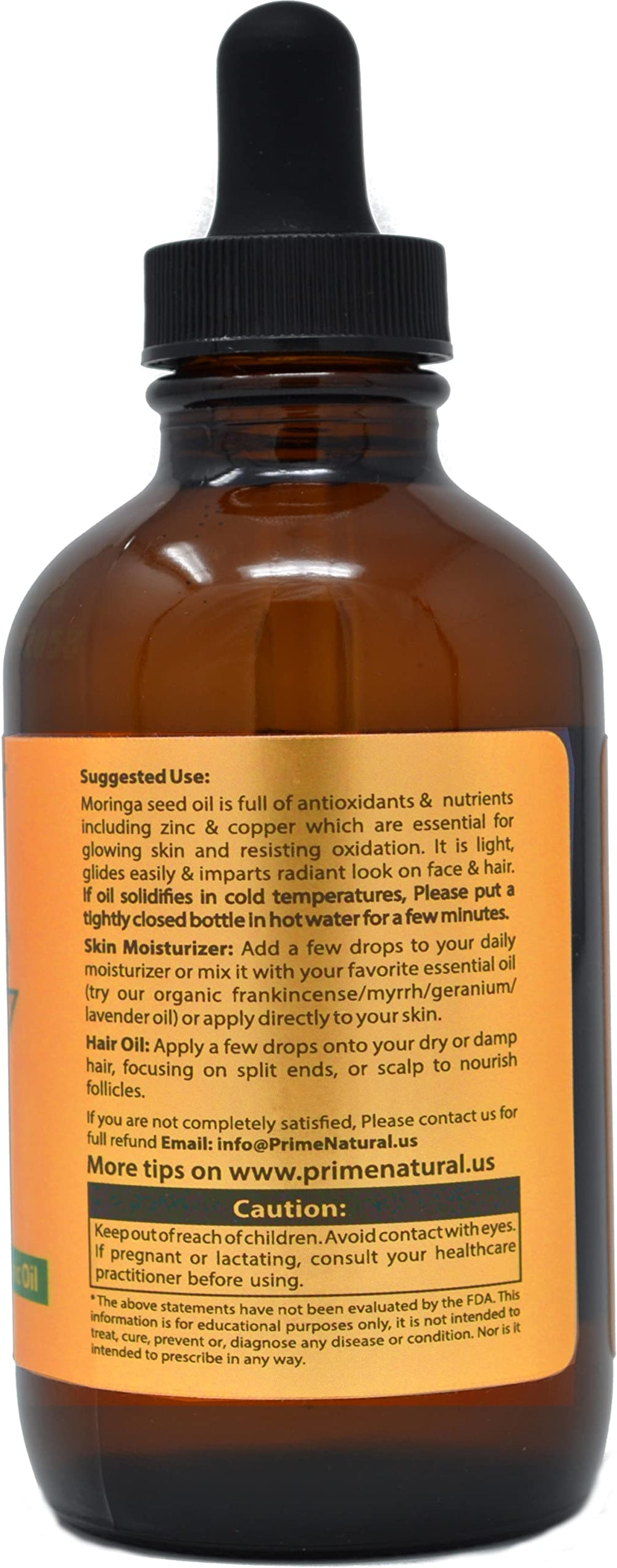 Prime Natural Moringa Oil skin application emphasizing moisturizing barrier