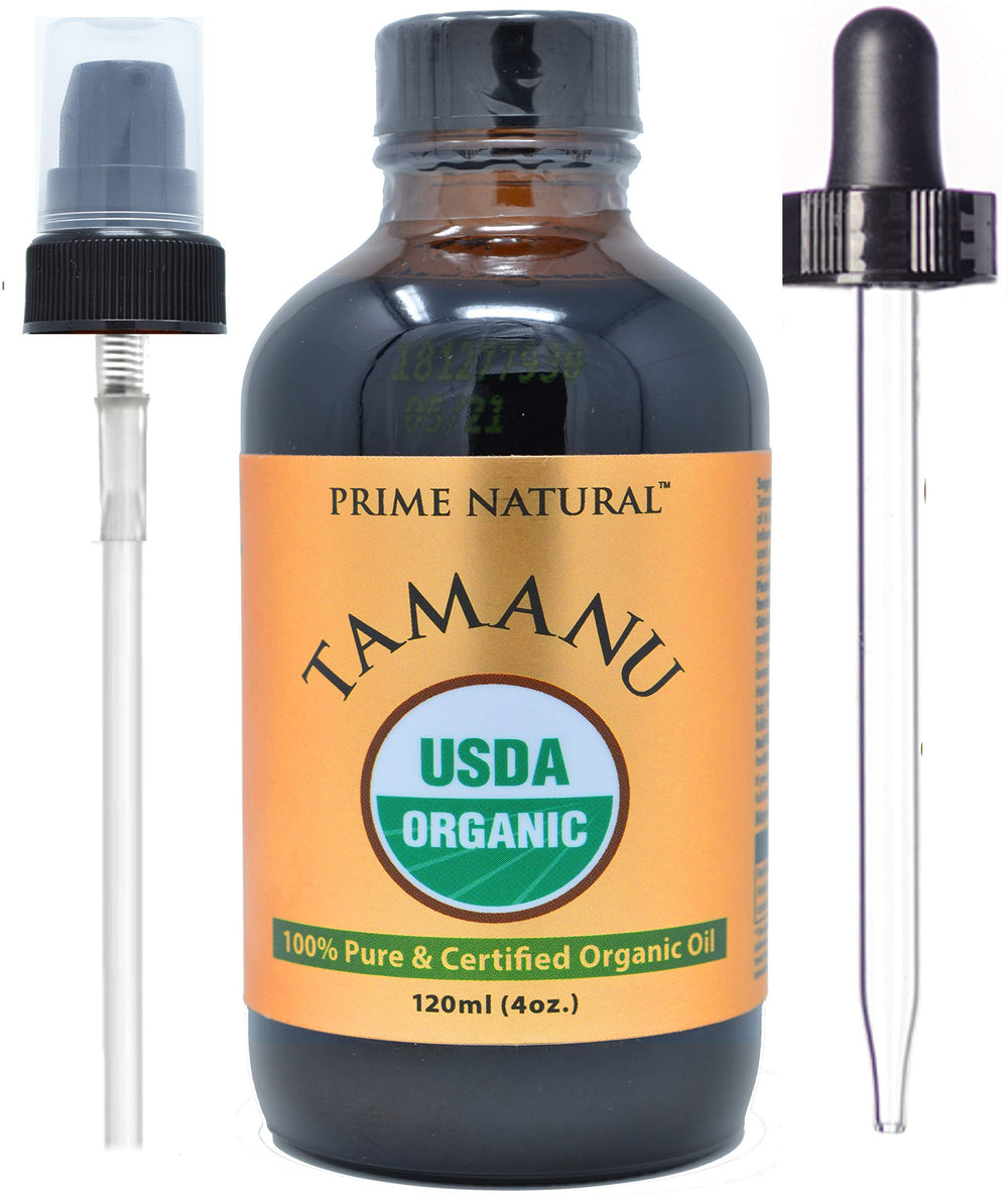 PRIME NATURAL Tamanu Oil bottle with pump for easy, mess-free application