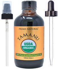 PRIME NATURAL Tamanu Oil bottle with pump for easy, mess-free application