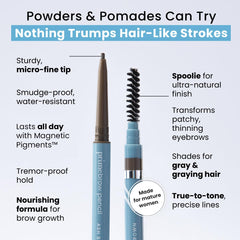 Prime Prometics PrimeBrow Pencil gray shade blends with graying brows for seamless color.